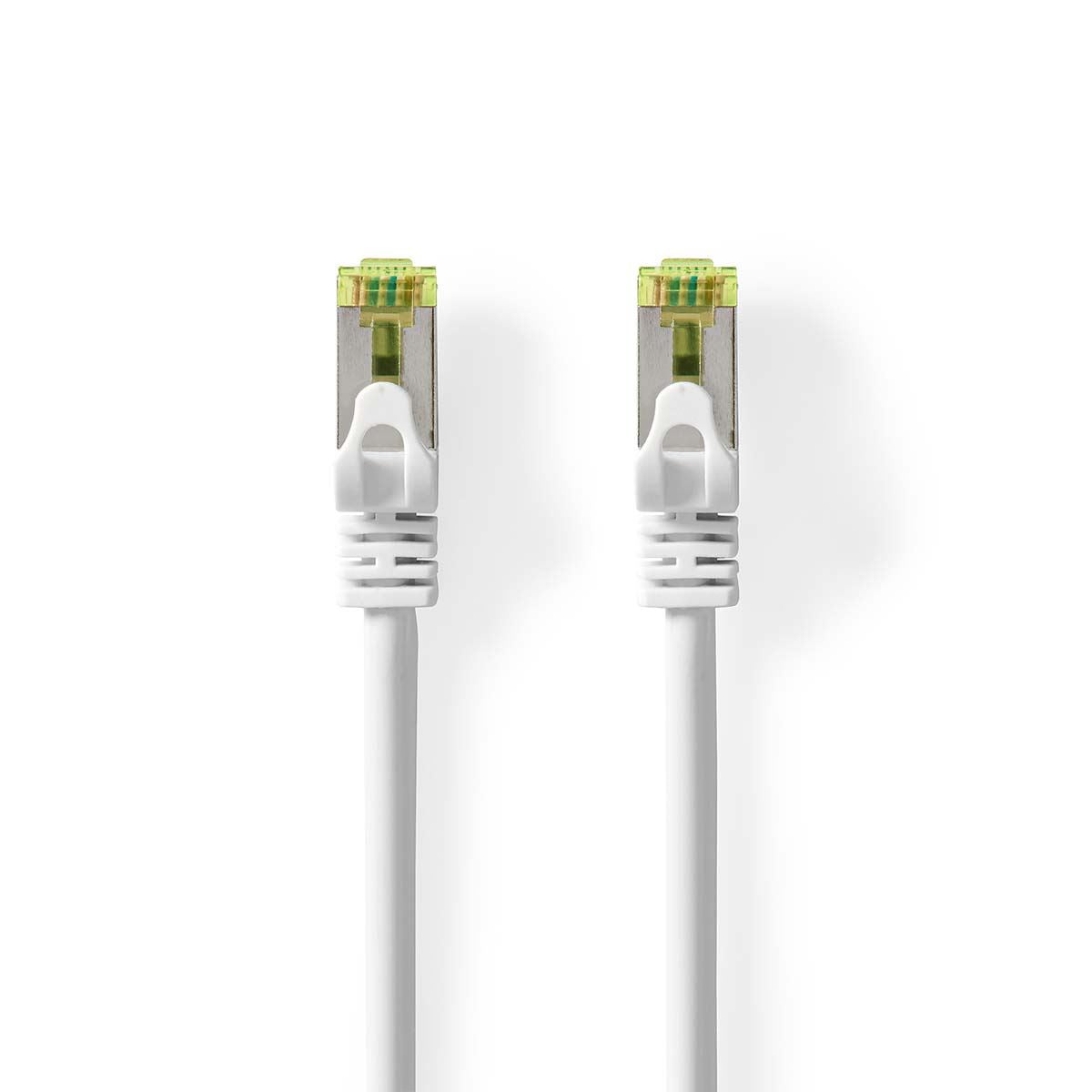 Nedis CCGL85420WT100 | CAT7 Network Cable | S/FTP | RJ45 Male | RJ45 Male | 10.0 m | Snagless | Round | LSZH | White | Label
