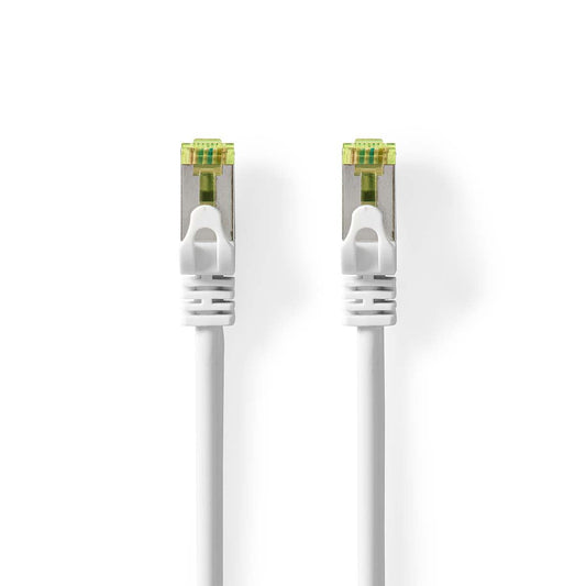 Nedis CCGL85420WT100 | CAT7 Network Cable | S/FTP | RJ45 Male | RJ45 Male | 10.0 m | Snagless | Round | LSZH | White | Label