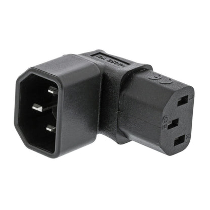 Nedis Cable Adapter Plug | IEC-320-C13 | IEC-320-C14 | Angled 90° | Nickel Plated | PVC | Black | Box | 1 pcs