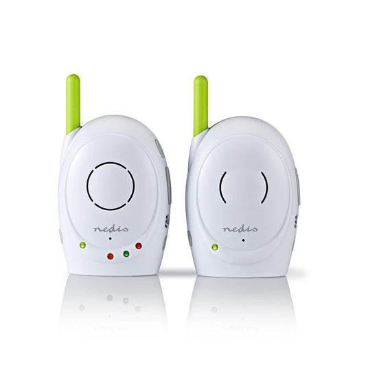 Nedis Baby Monitor | FHSS (Frequency-Hopping Spread Spectrum) | With talk back function | Range: 300 m | Battery Powered / Mains Powered | Green / White