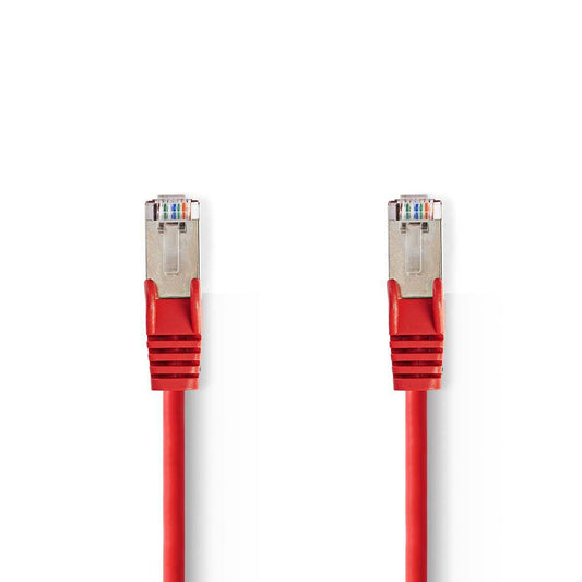 Nedis CAT5e Network Cable | SF/UTP | RJ45 Male | RJ45 Male | 10.0 m | Round | PVC | Red | Polybag