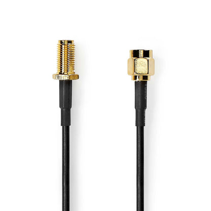 Nedis SMA Cable | SMA Male | SMA Female | Gold Plated | 50 Ohm | Single Shielded | 3.00 m | Round | PVC | Black | Label