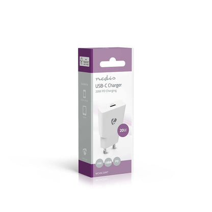 Nedis EU Travel Wall Charger | 20 W | GaN | PD3.0 | Quick charge feature | 1.67 / 2.22 / 3.0 A | Number of outputs: 1 | USB-C™ | Automatic Voltage Selection | White
