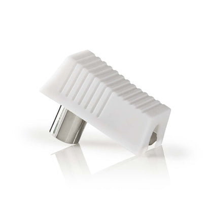 Nedis IEC (Coax) Connector | Angled | Female / Male | Nickel Plated | 75 Ohm | Screw | Cable input diameter: 7.0 mm | Metal / PVC | White | 2 pcs | Box