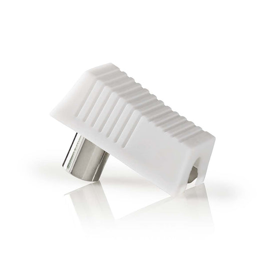 Nedis IEC (Coax) Connector | Angled | Female / Male | Nickel Plated | 75 Ohm | Screw | Cable input diameter: 7.0 mm | Metal / PVC | White | 2 pcs | Box