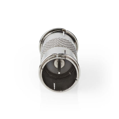 Nedis Satellite & Antenna Adapter | F Male Quick | F Male Quick | Nickel Plated | 75 Ohm | Straight | Metal | Silver | 10 pcs | Envelope