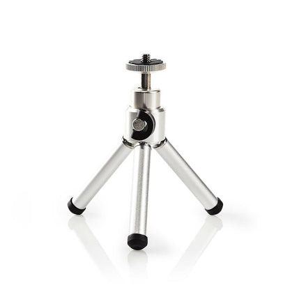 Nedis Tripod | Maximum load capacity: 0.8 kg | Minimum working height: 11 cm | Maximum working height: 14.5 cm | 1 Segment | Ball Head | Travel bag included | ABS / Steel | Silver