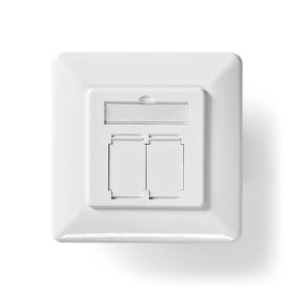 Nedis Network Wall Box | In-Wall | 2 port(s) | CAT6 | Straight | Female | Gold Plated | PVC | White | Box