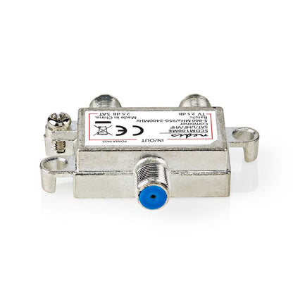Nedis Satellite Combiner | 5-862 MHz | 950-2400 MHz | 75 Ohm | Power pass | Zinc | Silver