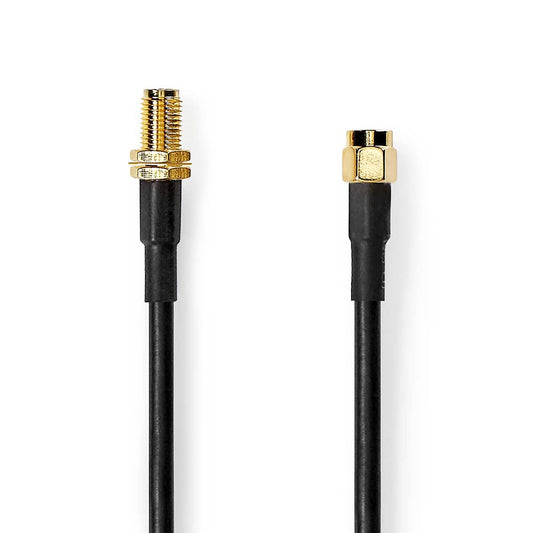 Nedis SMA Cable | SMA Male | SMA Female | Gold Plated | 50 Ohm | Double Shielded | 10.0 m | Round | PVC | Black | Box