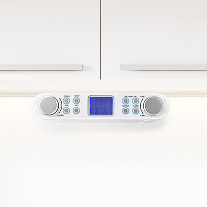 Nedis Kitchen Radio | Cabinet Design | FM | Mains Powered | Digital | 1.5 W | 2 " | Black Blue Screen | Alarm clock | Silver / White