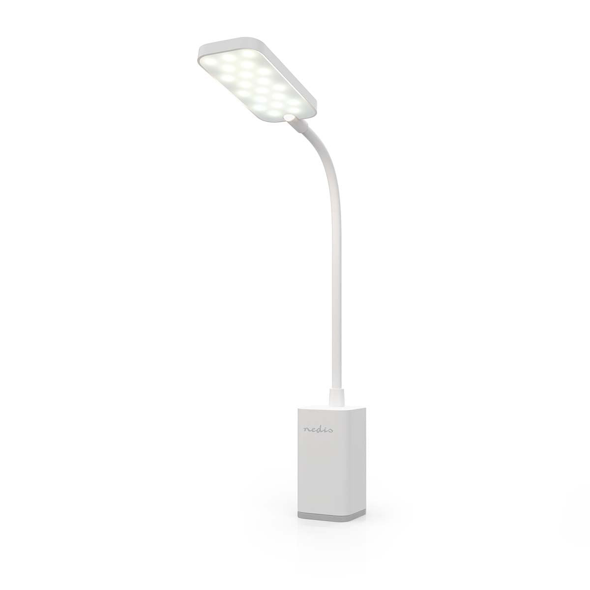 Nedis LTLR10WT | LED Desk Lamp | Dimmable | 1 Light Mode | 90 lm | Rechargeable | Touch Function | White