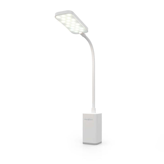 Nedis LTLR10WT | LED Desk Lamp | Dimmable | 1 Light Mode | 90 lm | Rechargeable | Touch Function | White