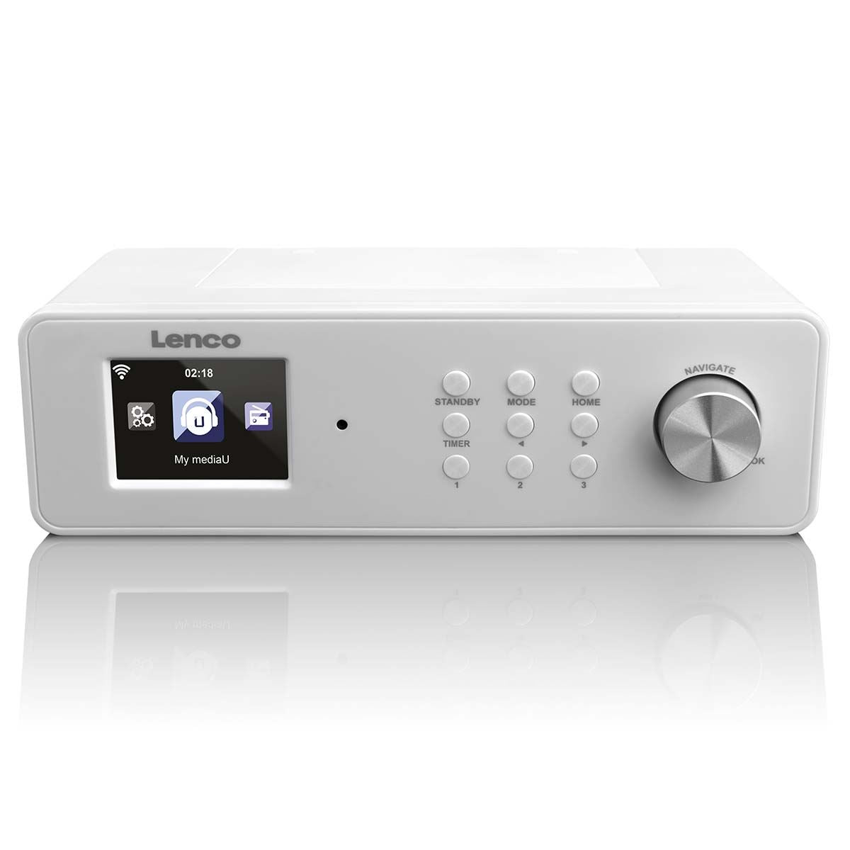 Lenco KCR-2014 | Under Cabinet Kitchen Clock Internet / FM Radio| TFT Screen | Remote Control | White