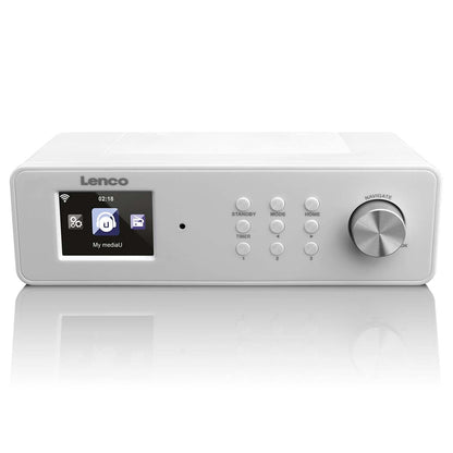 Lenco KCR-2014 | Under Cabinet Kitchen Clock Internet / FM Radio| TFT Screen | Remote Control | White