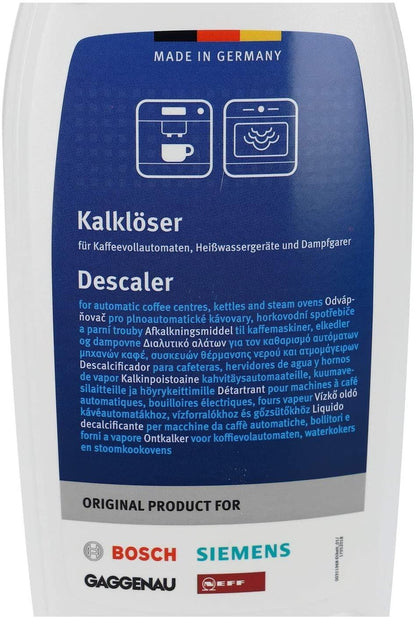 Bosch Liquid Descaler for Fully Automatic Coffee Machines - Coffee Makers - Kettles and Steam Ovens with Water Tank - 500 ml