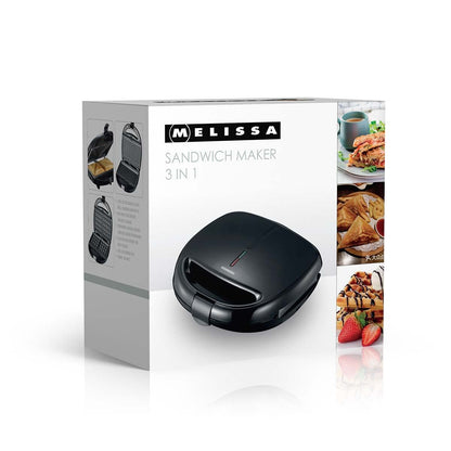 MELISSA Series Sandwich Maker | 3 Plate Set | 850W | Black