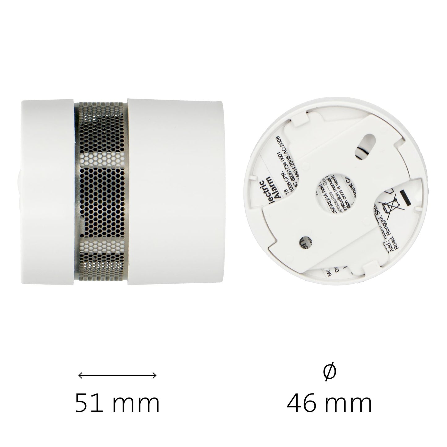 Alecto SD1020 Mini Smoke detector with Runtime Sensor | >85 dB | 10 Year Battery Included | EN14604:2005/AC:2008 | White | 3 Pack