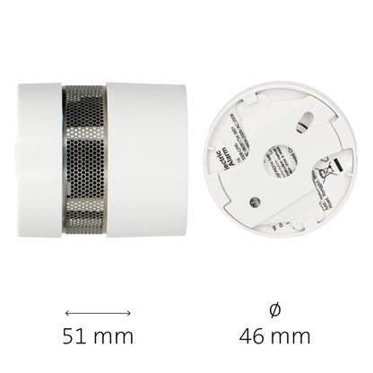 Alecto SD1020 Mini Smoke detector with Runtime Sensor | >85 dB | 10 Year Battery Included | EN14604:2005/AC:2008 | White | 3 Pack