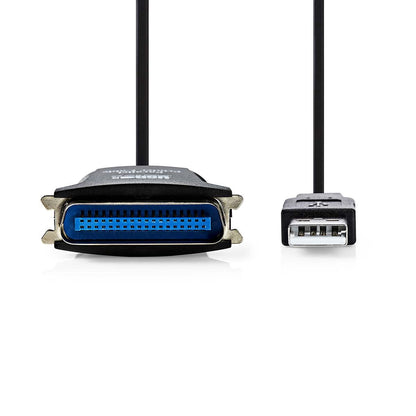 Nedis Parallel Cable | USB-A Male | Centronics 36-Pin Male | Nickel Plated | 2.00 m | Round | PVC | Envelope