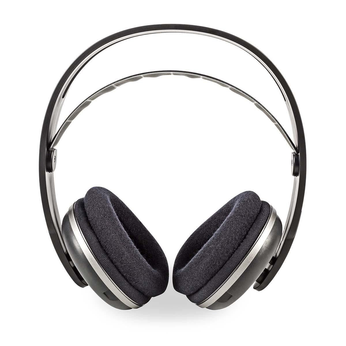 Nedis Wireless TV Headphones | RF | Over-Ear | Maximum battery play time: 11 hrs | 100 m | Digital Audio | Charging dock | Black / Silver