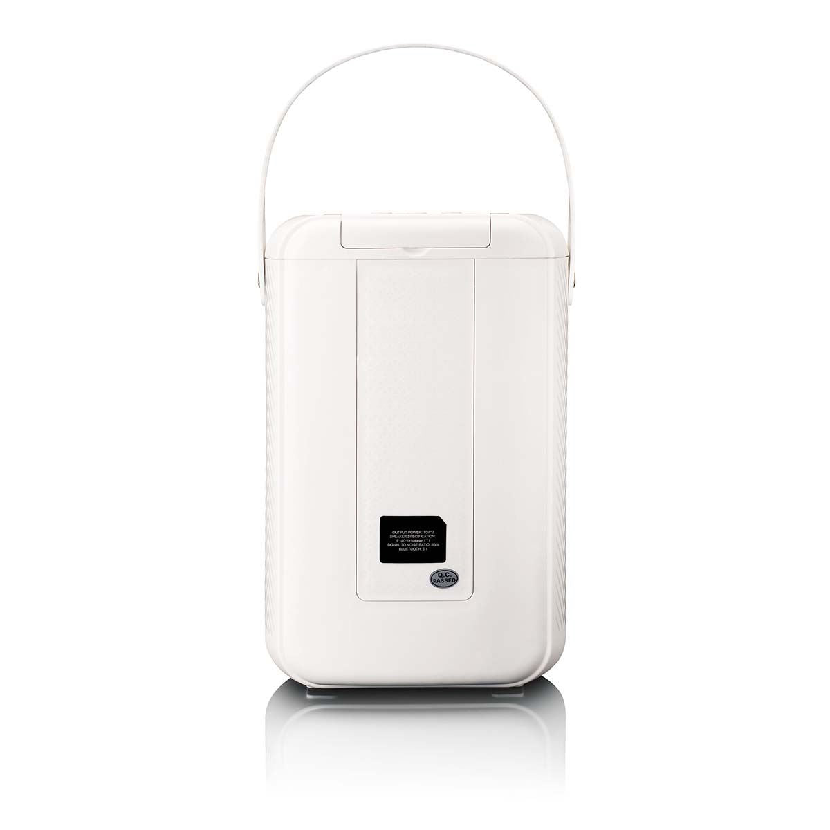 Lenco BTC-060WH | Karaoke Portable Speaker System with Bluetooth® | Rechargeable | With Wireless Microphone | Disco LED Lighting | White