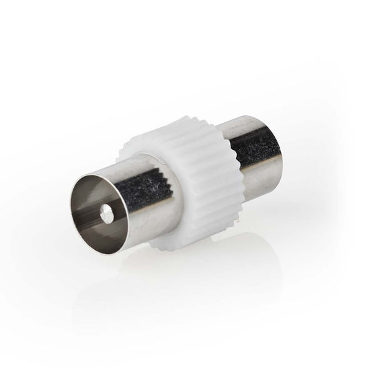 Nedis Satellite & Antenna Adapter | IEC (Coax) Male | IEC (Coax) Male | Nickel Plated | 75 Ohm | Straight | Metal / Plastic | White | 1 pcs | Box