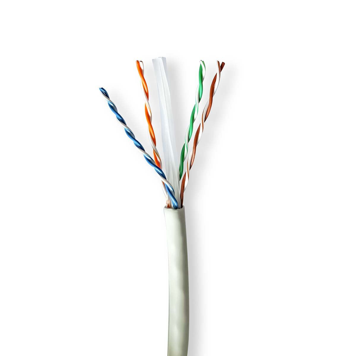 Nedis CCBG8535GY305S | Network Cable Roll | CAT6a | Solid | U/UTP | Copper | 305.0 m | Indoor | Round | LSZH | Grey | Pull Box