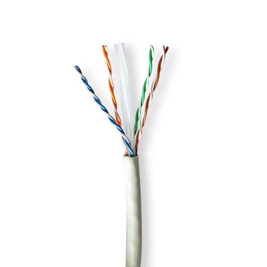Nedis CCBG8535GY305S | Network Cable Roll | CAT6a | Solid | U/UTP | Copper | 305.0 m | Indoor | Round | LSZH | Grey | Pull Box