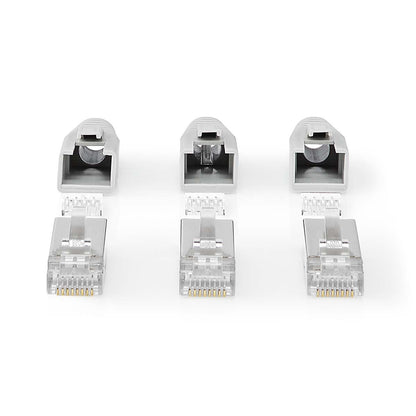 Nedis RJ45 Connector | RJ45 Pass Through | Solid/Stranded FTP CAT6a | Straight | Gold Plated | 10 pcs | PVC | Black / Grey / White | Box