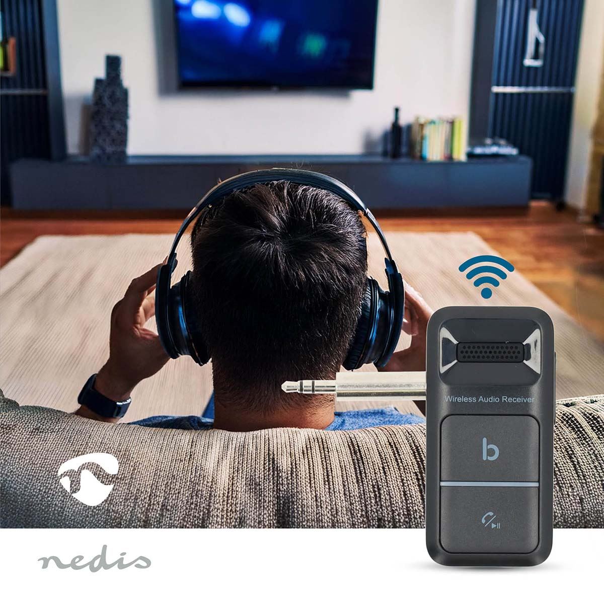 Nedis Bluetooth® Receiver | Connection output: USB-C™ Female / 3.5 mm | AAC / SBC | Automatic power off function | Black