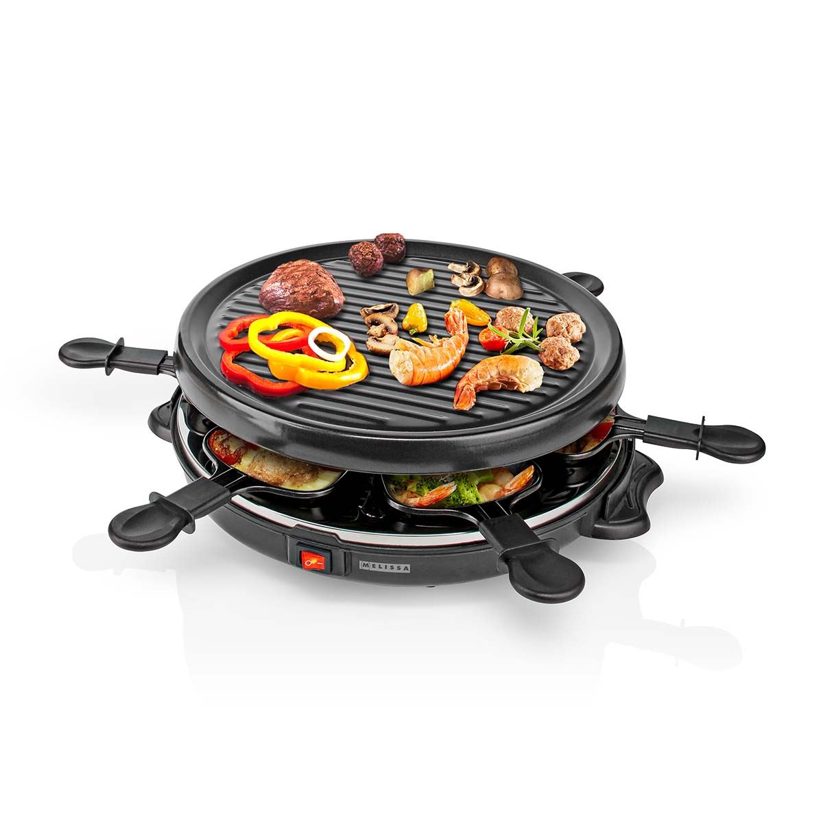 MELISSA Gourmet / Raclette | Grill | 6 Persons | Spatula | Non stick coating | Round