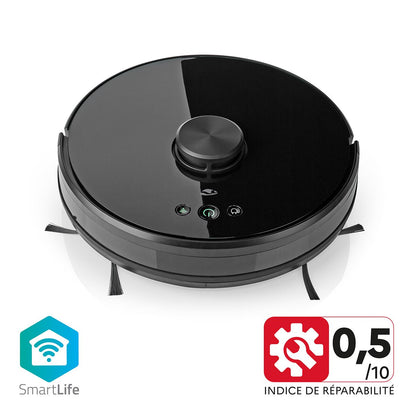 Nedis SmartLife Robot Vacuum Cleaner | Laser Navigation | Wi-Fi | Capacity collection reservoir: 0.6 l | Automatic charging | Maximum operating time: 2 hrs | Black | Android™ / IOS
