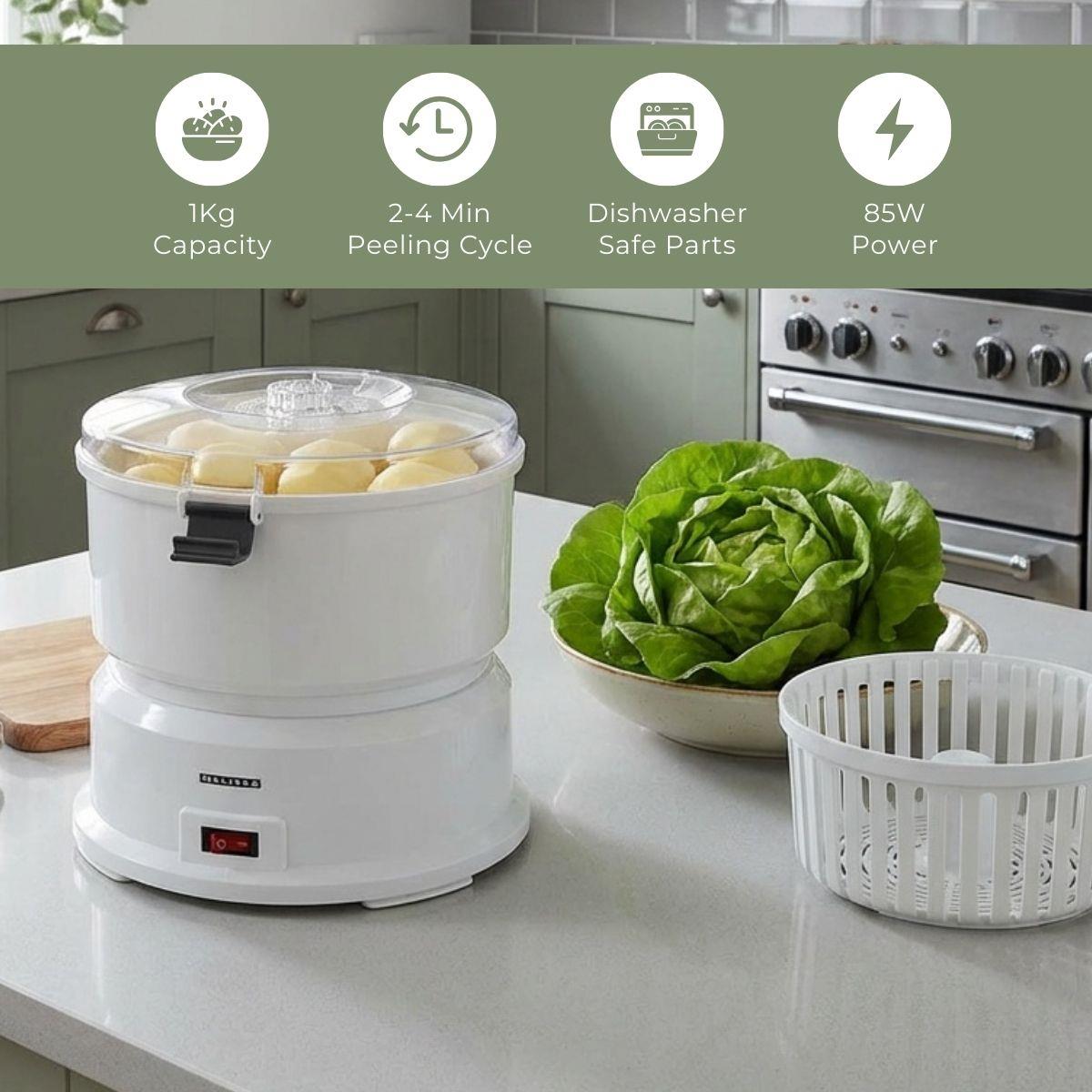 MELISSA 85W Electric Potato Peeler Machine | With Salad Spinner |1kg | with Container