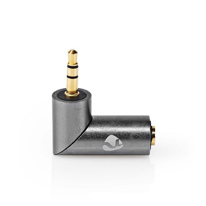 Nedis CATB22975GY | Stereo Audio Adapter | 3.5 mm Male | 3.5 mm Female | Gold Plated | Straight | Metal | Gold / Gun Metal Grey | 1 pcs | Cover Window Box