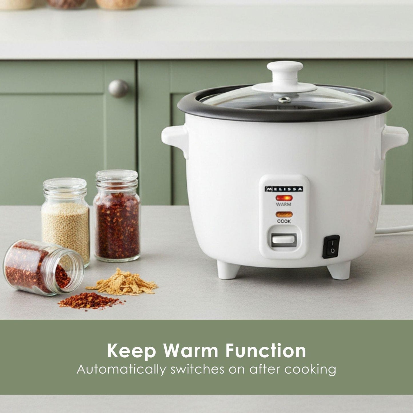 MELISSA Rice Cooker | 0.6 l | Non stick coating | Removable bowl | 300 W | Auto shut-off