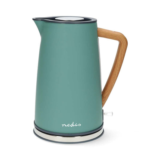 Nedis Electric Kettle | 1.7 l | Soft-Touch | Green | Rotatable 360 degrees | Concealed heating element | Strix® controller | Boil-dry protection
