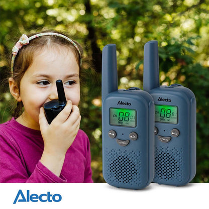 Alecto FR10BU | Walkie-Talkie Set | 2 Handsets | Up to 6 km | Frequency channels: 8 | PTT / VOX | 24 h standby | Blue