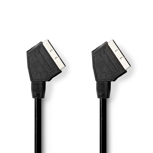 Nedis SCART Cable | SCART Male | SCART Male | Nickel Plated | 480p | 2.00 m | Round | PVC | Black | Box