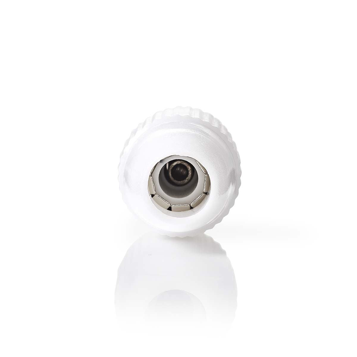 Nedis CSGB40923WT | IEC (Coax) Connector | Straight | Female | Nickel Plated | 75 Ohm | Screw | Cable input diameter: 7.0 mm | Metal / PVC | White | 2 pcs | Box