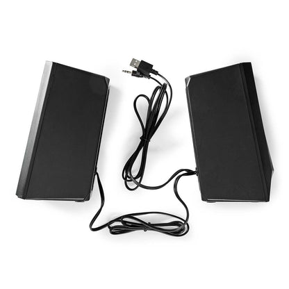 Nedis Gaming Speaker | Speaker channels: 2.0 | USB Powered | 3.5 mm Male | 18 W | LED | Volume control