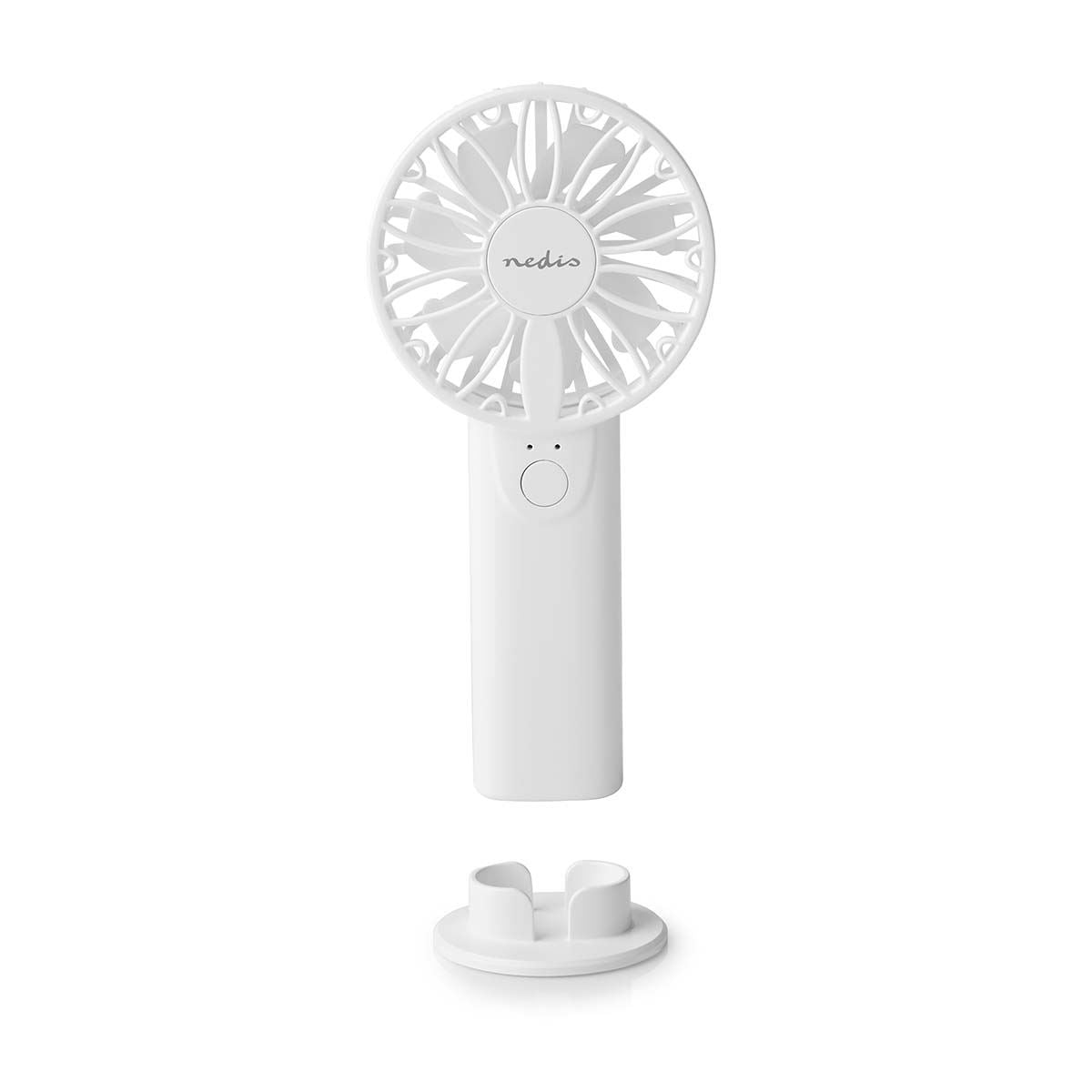 Nedis FNHH1WT | Hand / Desk Fan | Battery Powered 60 mm | 2-Speed Settings | White