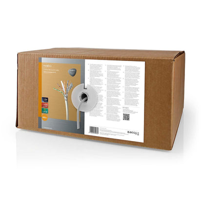 Nedis CCBG8538GY305S | Network Cable Roll | CAT6a | Solid | S/FTP | Copper | 305.0 m | Indoor | Round | LSZH | Grey | Pull Box