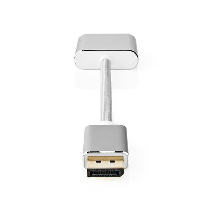 Nedis DisplayPort Cable | DisplayPort Male | DVI-D 24+1-Pin Female | 1080p | Gold Plated | 0.20 m | Round | Braided | Silver | Cover Window Box