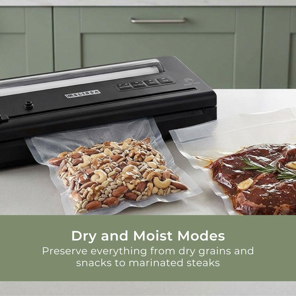 MELISSA Vacuum sealer | 110w | with Integrated Roll Holder |Built-in Cutter | Black