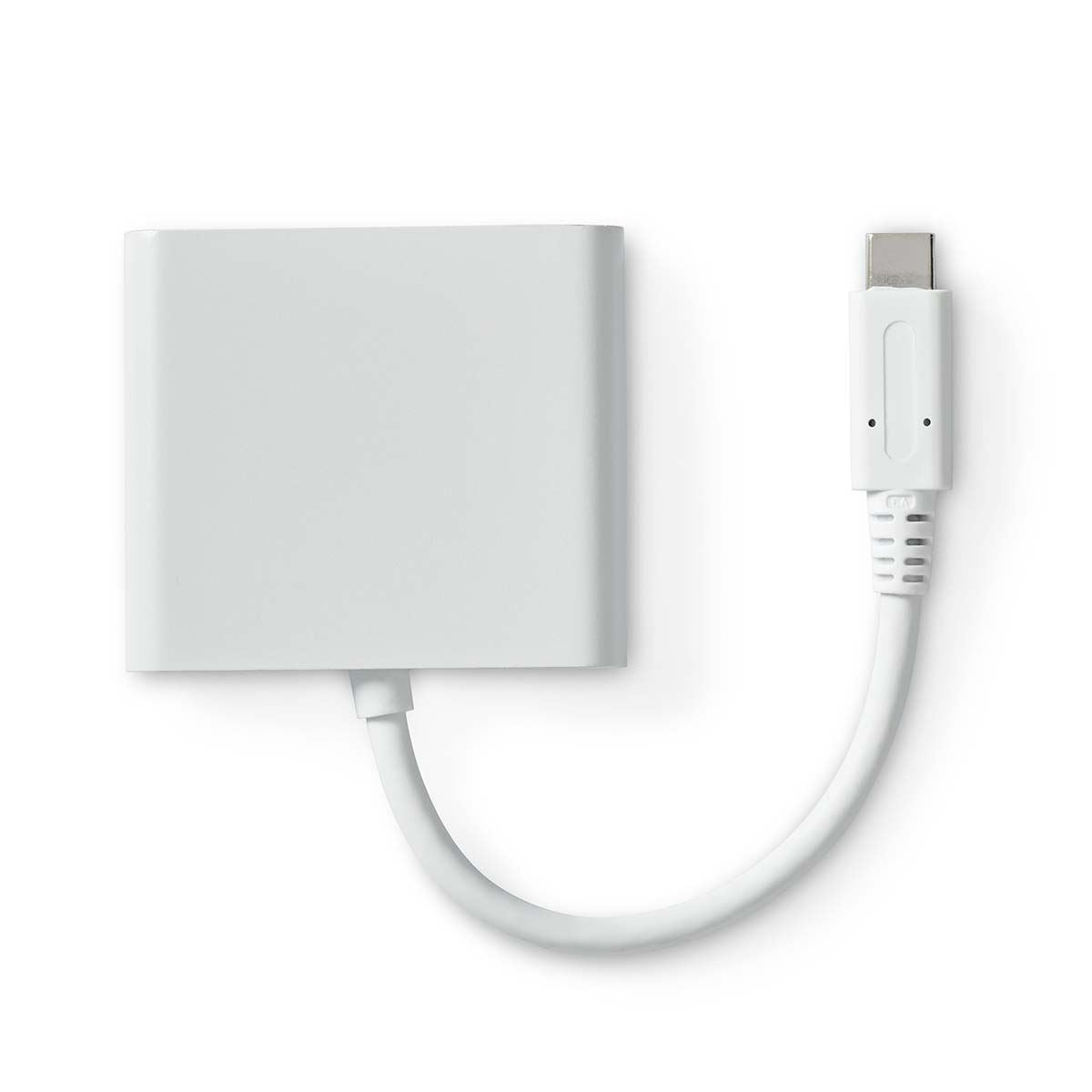 Nedis USB Multi-Port Adapter | USB 3.2 Gen 1 | USB-C™ Male | HDMI™ Output / USB-A Female / USB-C™ Female | 5 Gbps | 0.10 m | Round | Nickel Plated | PVC | White | Box | 12.349.563