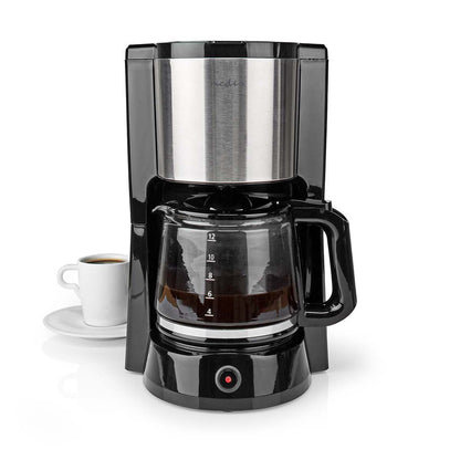 Nedis Coffee Maker | Filter Coffee | 1.5 l | 12 Cups | Keep warm feature | Black / Silver