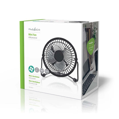 Nedis Table Fan | USB Powered | Diameter: 100 mm | 3 W | 1-Speed | Black