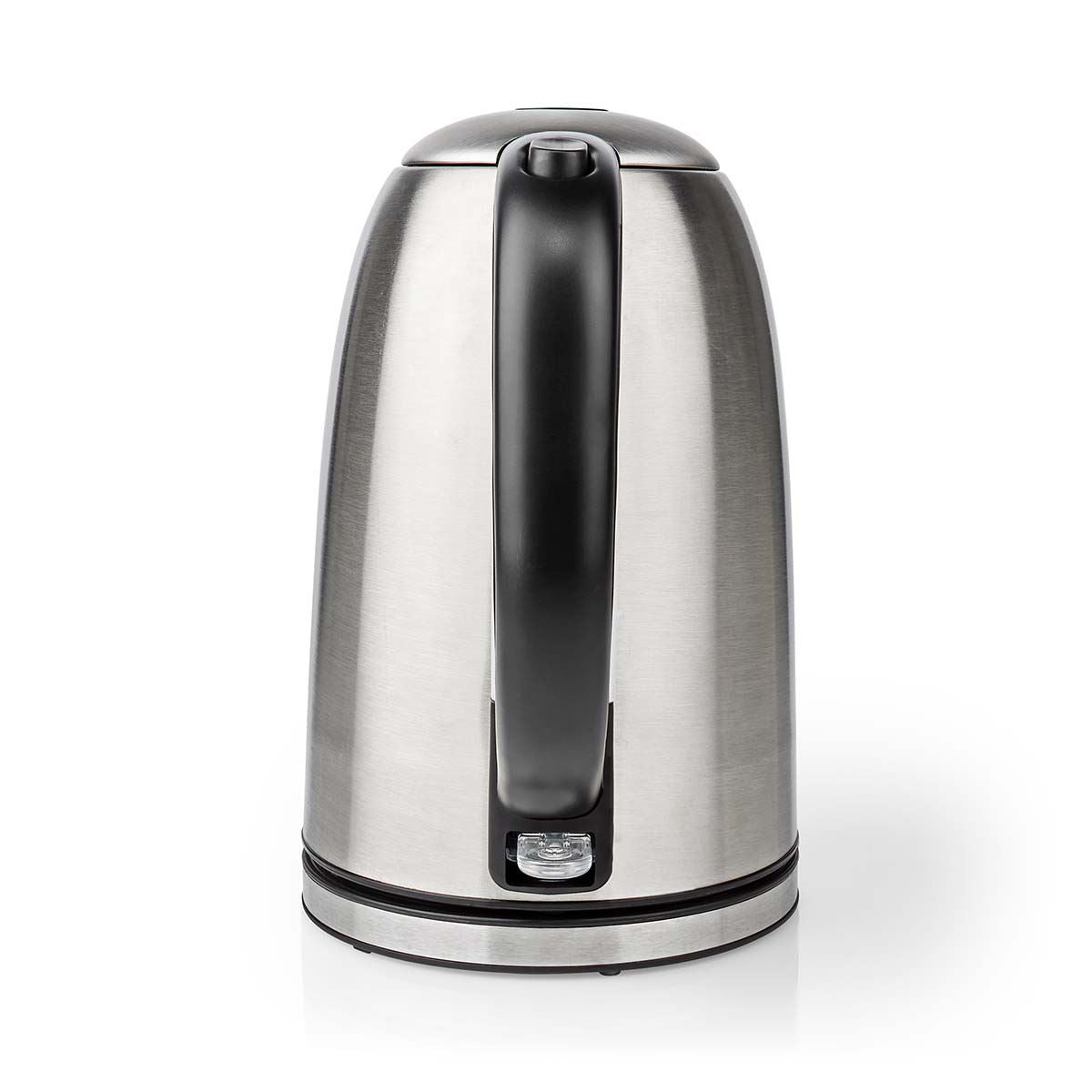 Nedis Electric Kettle | 1.7 l | Stainless Steel | Black / Silver | Rotatable 360 degrees | Concealed heating element | Strix® controller | Boil-dry protection