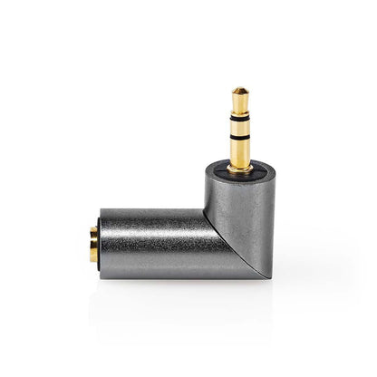 Nedis CATB22975GY | Stereo Audio Adapter | 3.5 mm Male | 3.5 mm Female | Gold Plated | Straight | Metal | Gold / Gun Metal Grey | 1 pcs | Cover Window Box